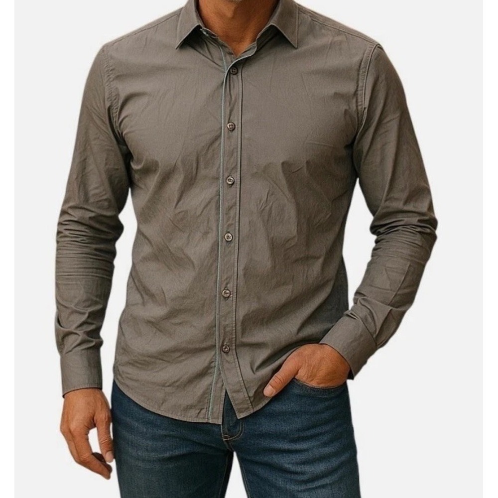 Eight X Premium Long Sleeve Button Up TEAL Dot Shirt MENS XL Classic Fit
